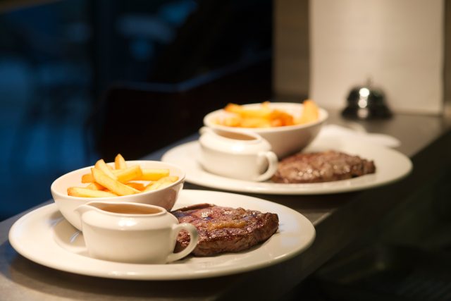 Monday Steak Night at Aqua Bar and Grill, Mediterranean restaurant in Bromley.